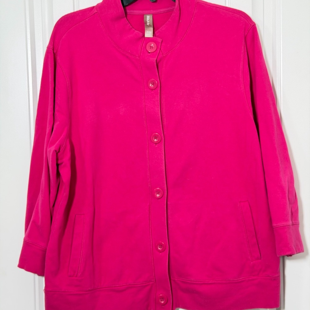 White Stag Women's Bright Pink Button-Front Cardigan